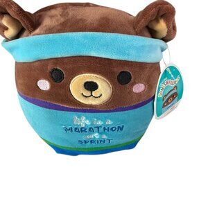 Squishmallow Small Blue "Life is a Marathon, Not a Sprint.  Name: Omar the Bear.
